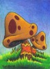 ACEO Art Card - Mushrooms