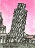 ACEO Art Card - Leaning Tower of Pisa